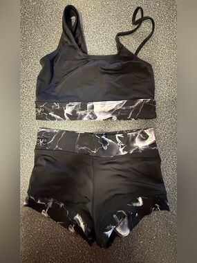 Kandi Kouture Black Marble-Dance Set Size Child X-Large